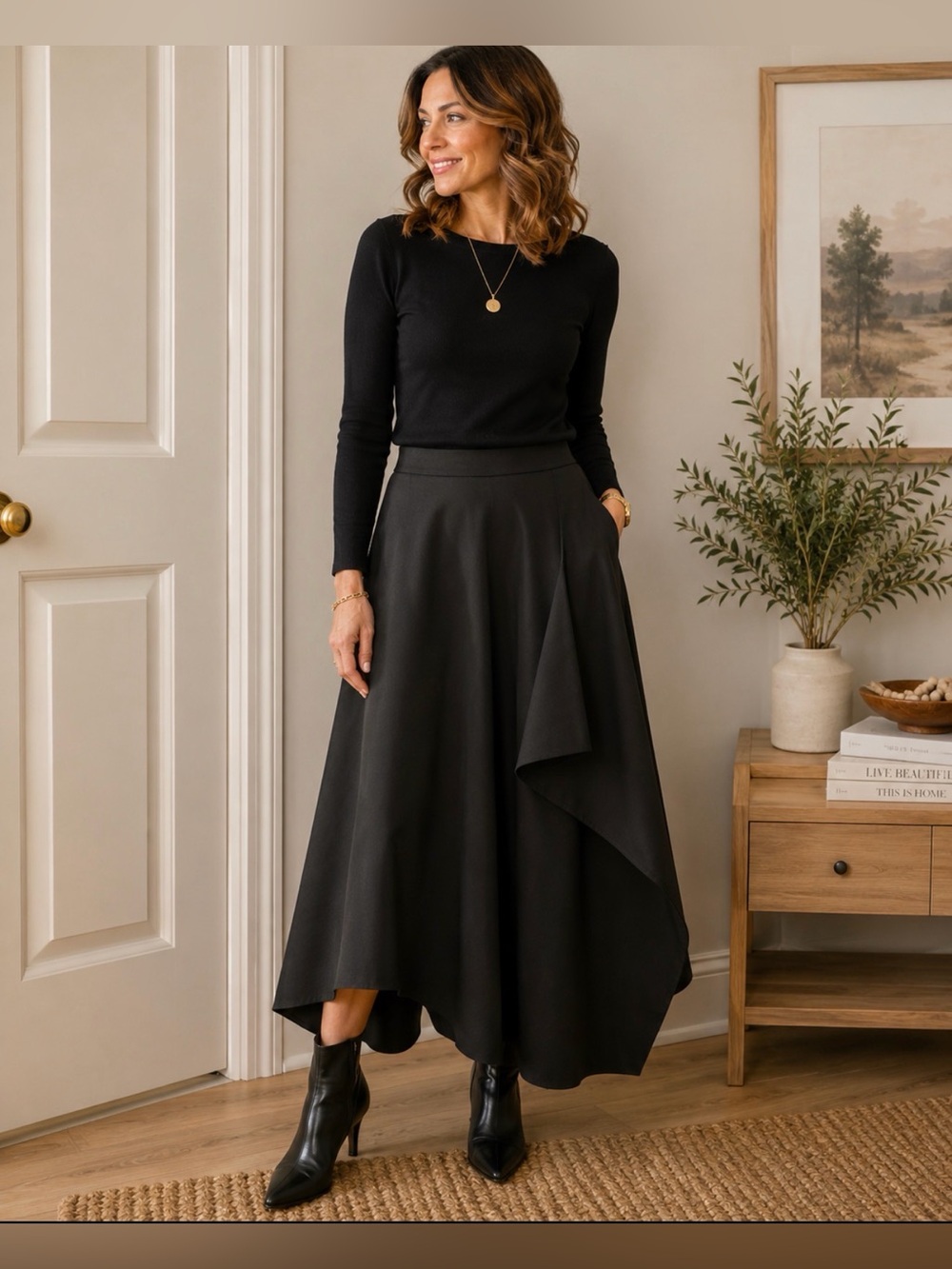 Babaton small black skirt nwot